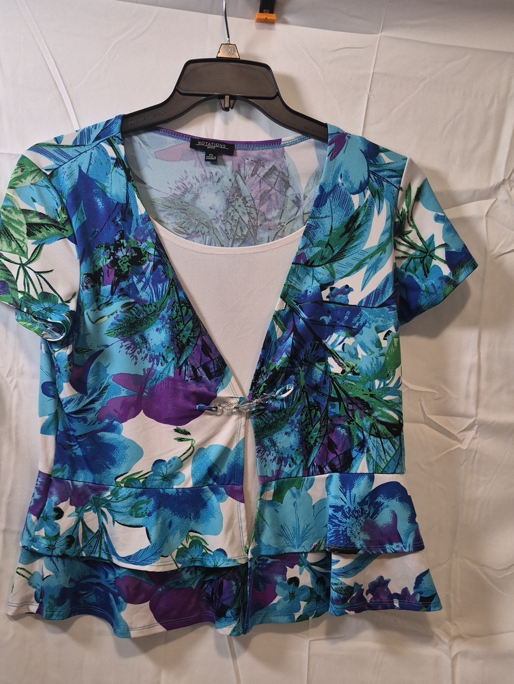 Blue Floral Layered Women’s Top